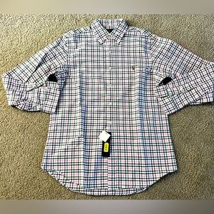 Ralph Lauren polo button down shirt size medium pink and white new